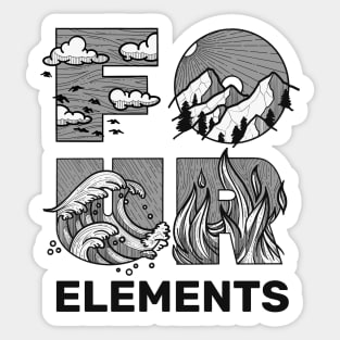 Four Elements Air Earth Water Fire Greek Triangle Symbols Sticker